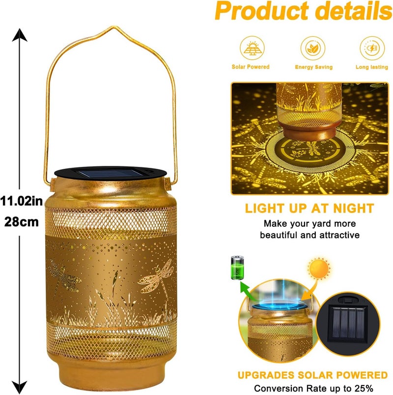 EDOF Dragonfly Solar Lanterns Outdoor Waterproof,Hanging Solar Lights Dragonfly Garden Decor,Decorative Lanterns for Yard Lawn Porch Patio Pathway Tabletop,Christmas Decorations Gift for Women Grandma Mom - Image 5